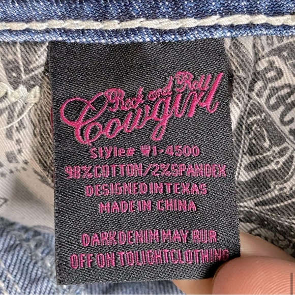 Rock & Roll Cowgirl Med Wash Mid Rise Boot Cut Jeans 29 - Picture 12 of 15